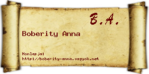 Boberity Anna névjegykártya