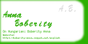 anna boberity business card